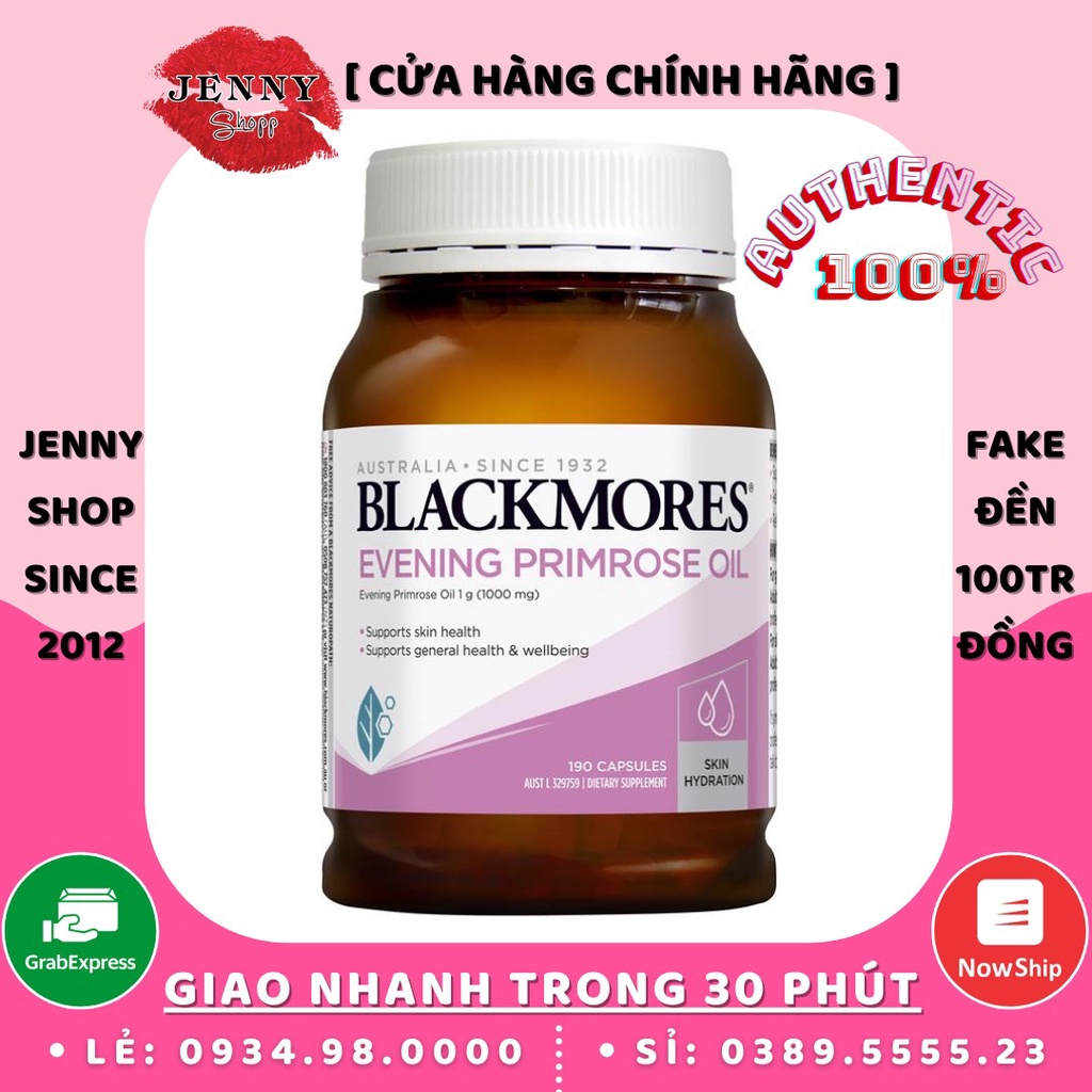 Tinh Dầu Hoa Anh Thảo Blackmores Evening Primrose Oil Hộp 190 Viên