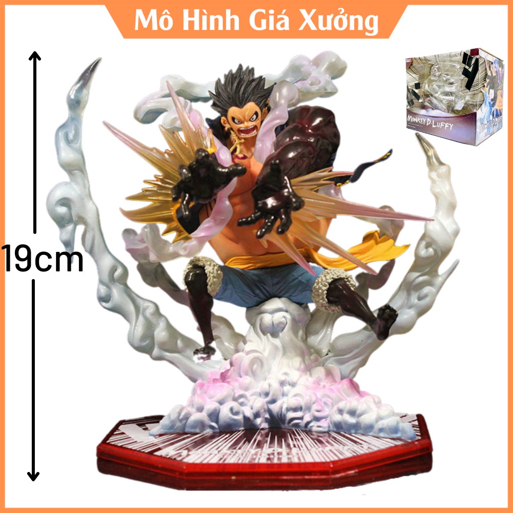 Mô hình One Piece Luffy gear 4 fzero haki cao 19cm trạng thái chiến đấu  , figure mô hình anmie one piece luffy