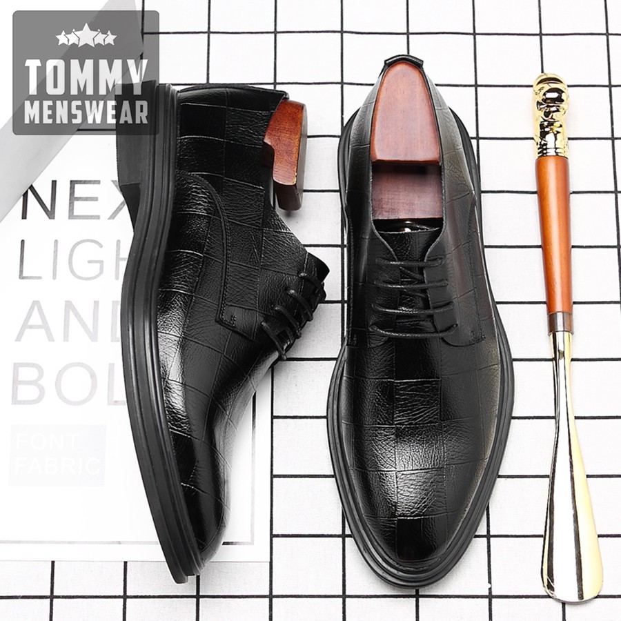 Giày Tây Nam - TẶNG TẤT - Giày Nam Cao Cấp Hàng Hiệu Men Lỳ GD90