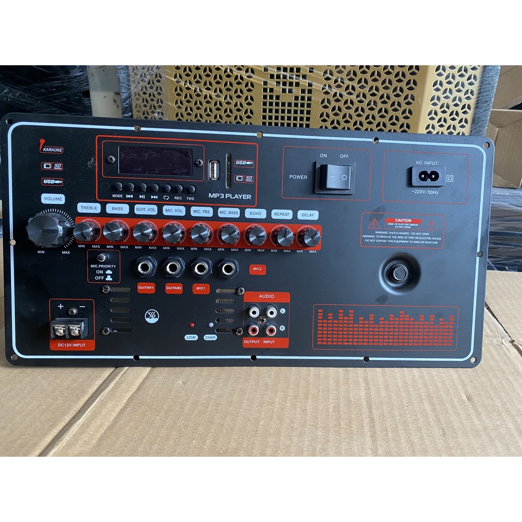 Bo Mạch Loa Kéo Nguồn Xuyến đánh Bass 40 đôi, 5 Tấc đơn Mạnh Mẽ có Echo delay T15, kích thước 19 * 38