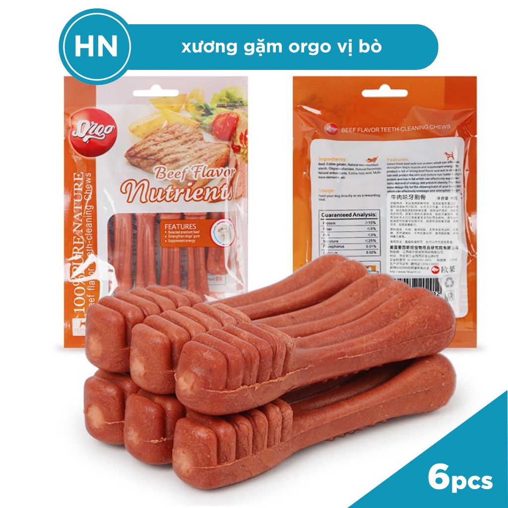 SIÊU SỈ-GÓI 6 THANH-xương cho chó mèo gặm orgo sạch răng chống hôi miệng