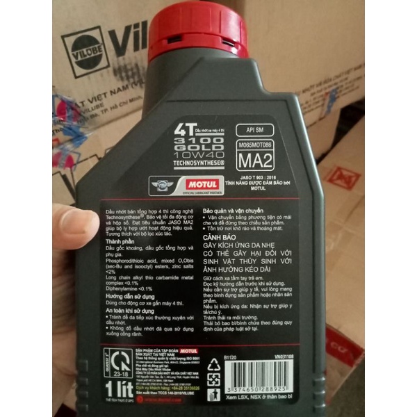 Dầu Nhớt Motul 3100 Gold 10W40 (1Lít)chuyên dùng cho xe  dream,Wave,Exciter,Raider,Axelo,Future…Z1000..