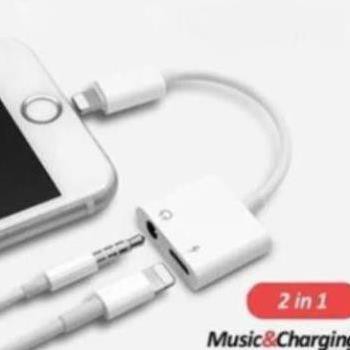 Cáp chuyển tai nghe iPhone (Lightning to 3.5mm Adapter) chia 2 jack vừa sạc vừa nghe nhạc