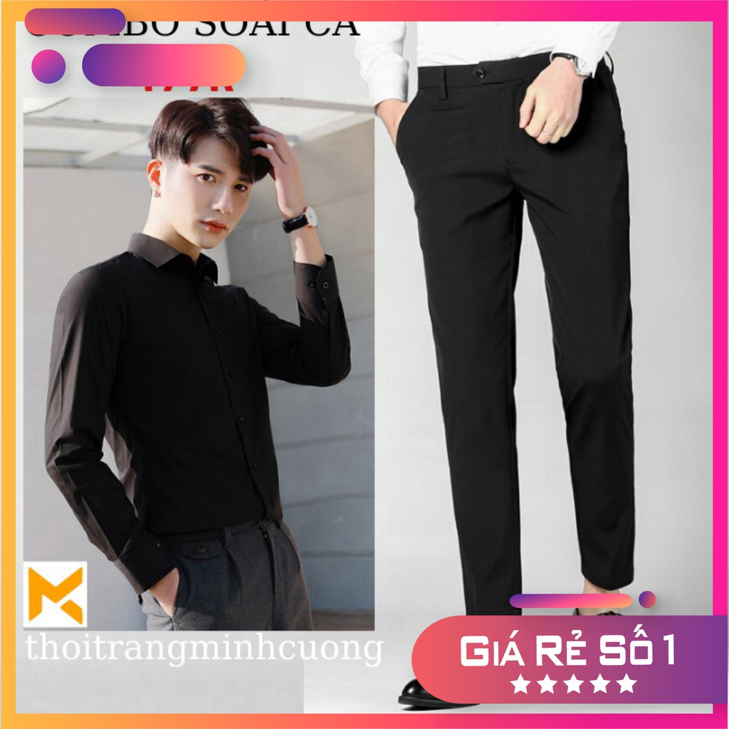 DMCShop Áo sơ mi nam - Quần tây (combo soái ca) phong cách Hàn Quốc Cực Đẹp