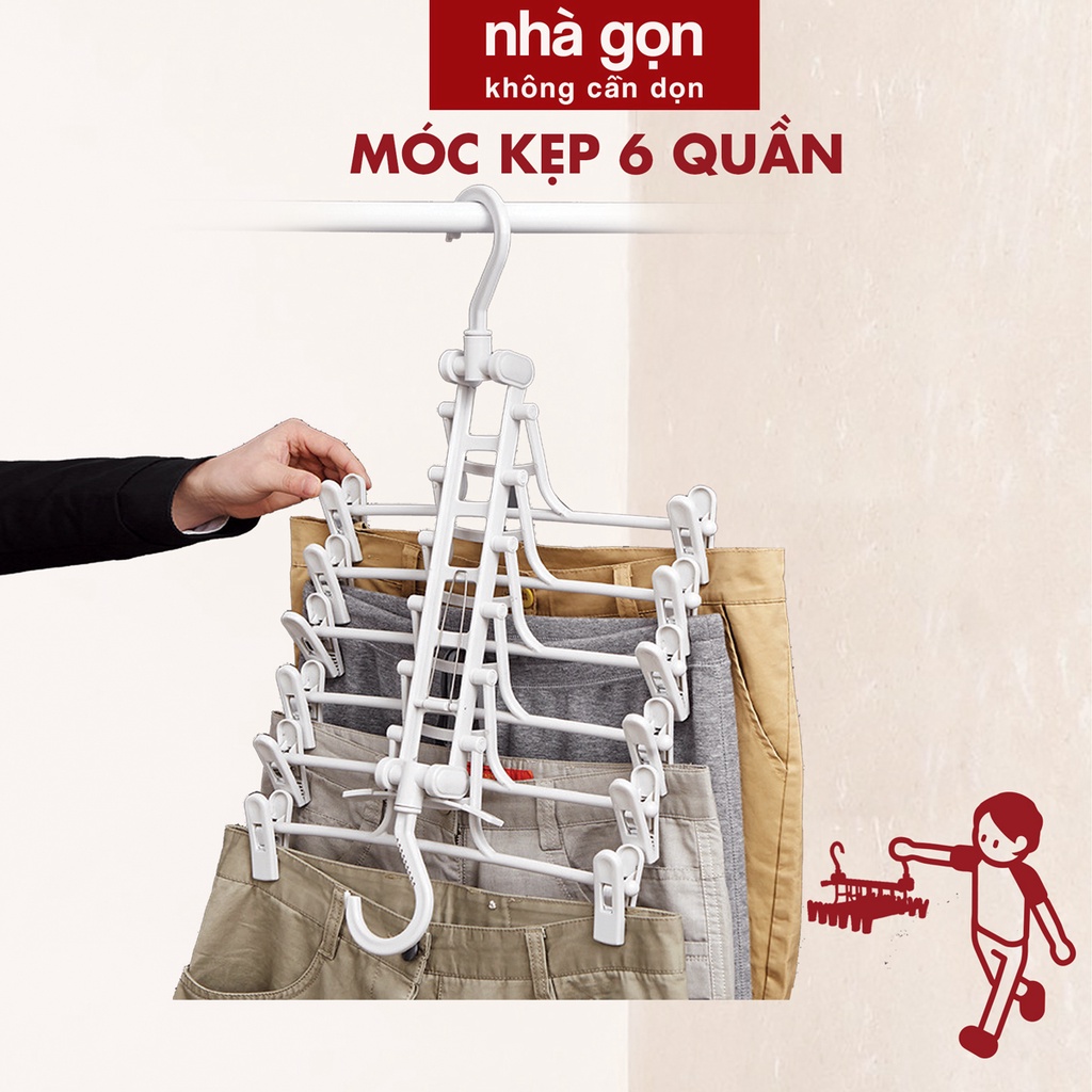 Móc Kẹp Quần Thả Dọc Chuyên Dụng móc treo tủ quần áo gọn gàng thông minh - NHÀ GỌN KHÔNG CẦN DỌN