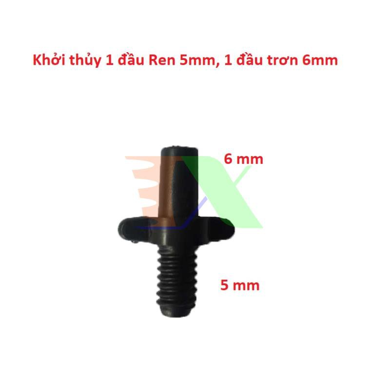Khởi thủy Ren 5 mm ra trơn 6 mm KT60.5, Khởi thủy lắp ống PVC cho béc phun sương