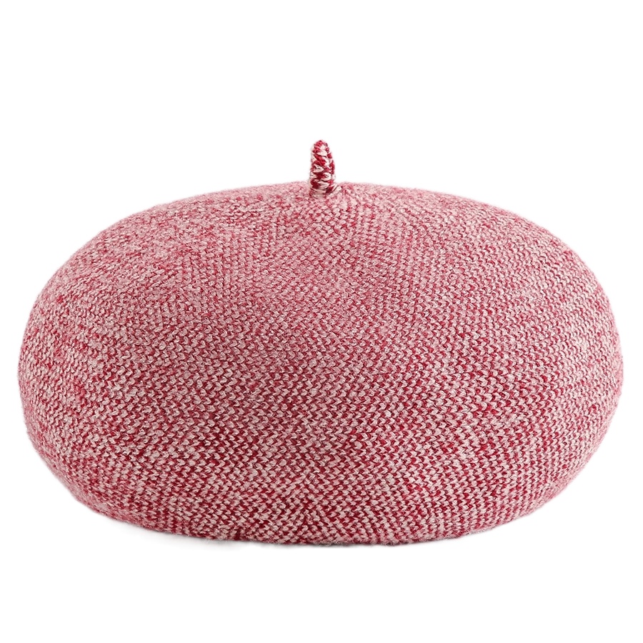 Warm and trendy simple knitted beret hat