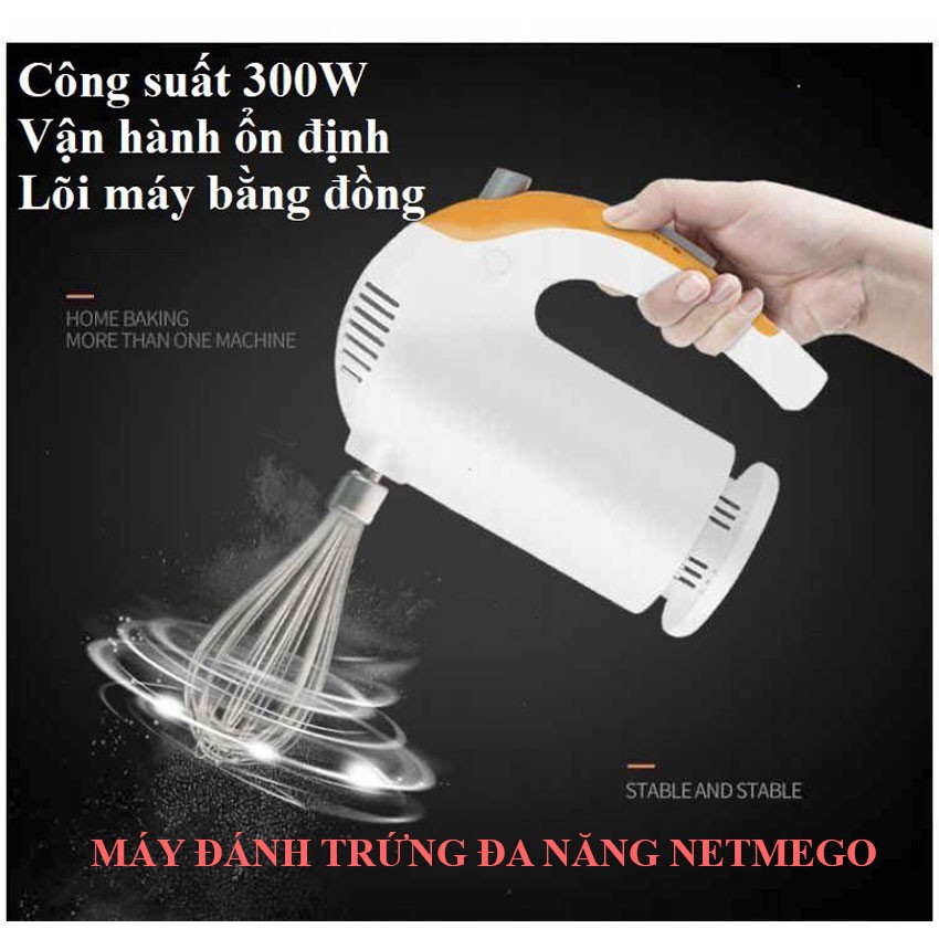 Máy đánh trứng cầm tay ❣️ FREE SHIP❣️ Netmego N38D Công Suất 300W - 5 Cấp Độ - Vận Hành Êm Ái - Hàng Chính Hãng
