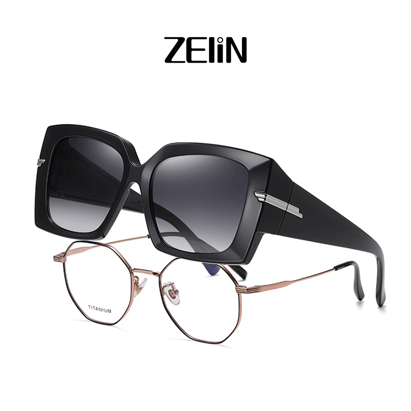 ZEliN Kính mát Zelin  thiết kế gọng lớn thời trang có phân cực TR7519