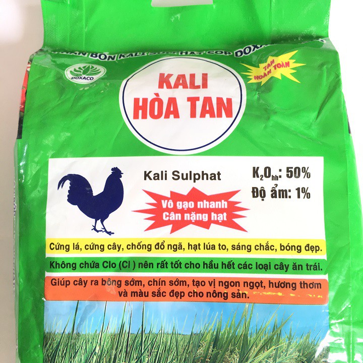 Phân khoáng KALI hòa tan cứng cây cứng lá chống đỗ ngã 1kg KALI SULPHAT