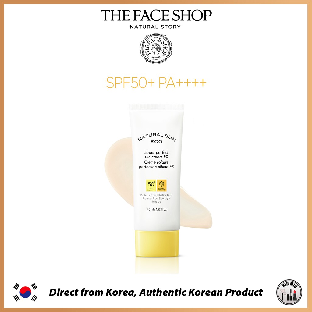 THE FACE SHOP NATURAL SUN ECO Super perfect sun cream EX SPF50+ PA++++ 45ml *ORIGINAL KOREA*