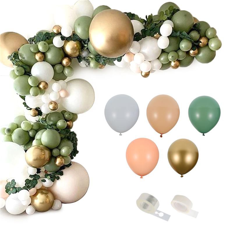 DIY Latex Green Balloon Arch Garland Kit Bữa Tiệc Sinh Nhật / Vòi Hoa Sen Cho Bé / Đồ Trang Trí đám Cưới Thời Trang Mới