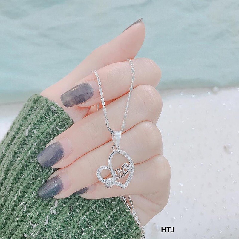Dây chuyền mặt love bạc ta cao cấp