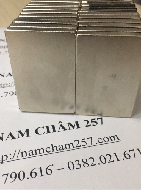 Nam châm viên khối 60x40x5mm, loại nam châm trắng đất hiếm siêu mạnh
