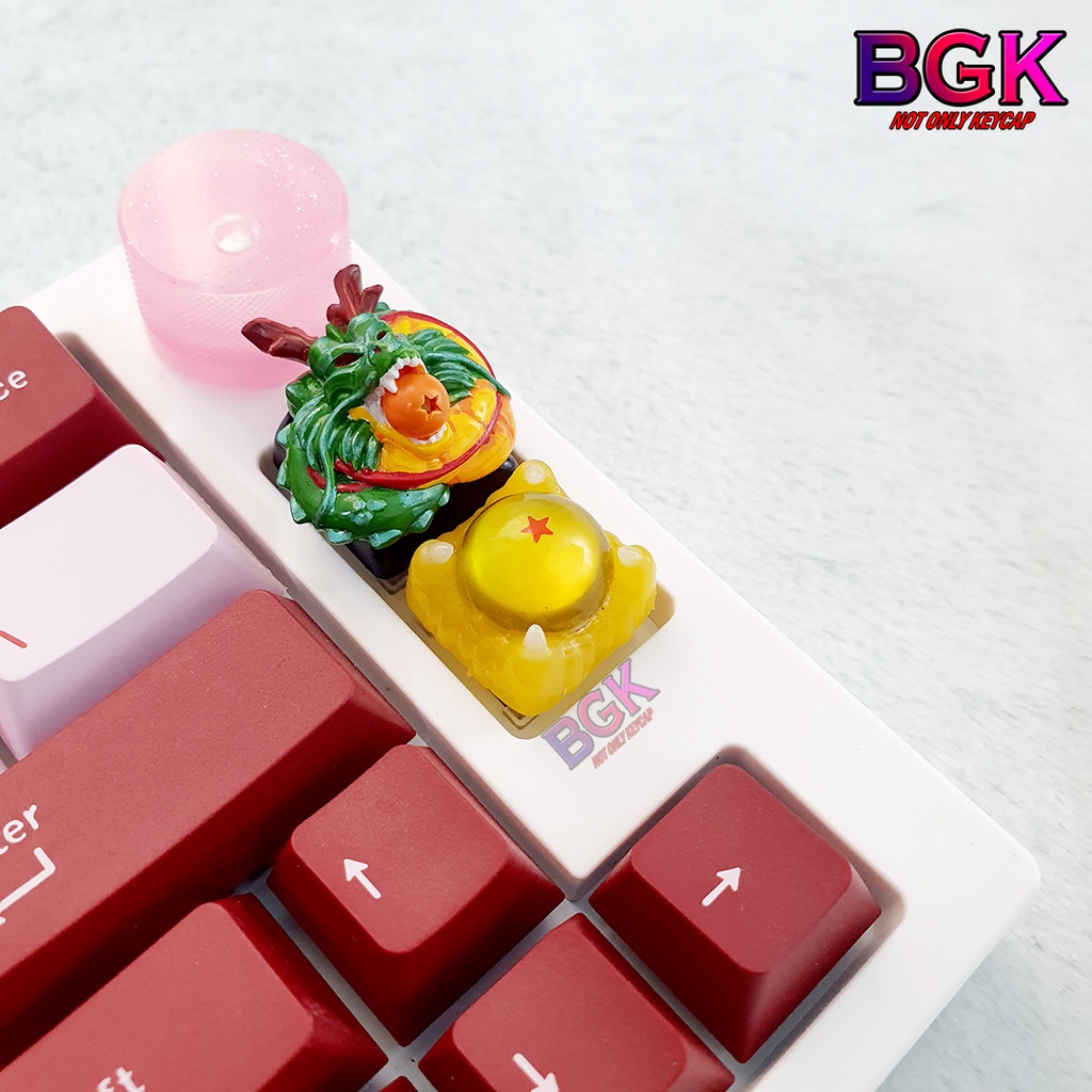 Nút bàn phím keycap Artisan Hình Viên Ngọc Rồng Bằng Cast Resin Đổ Từng Lớp Xuyên LED