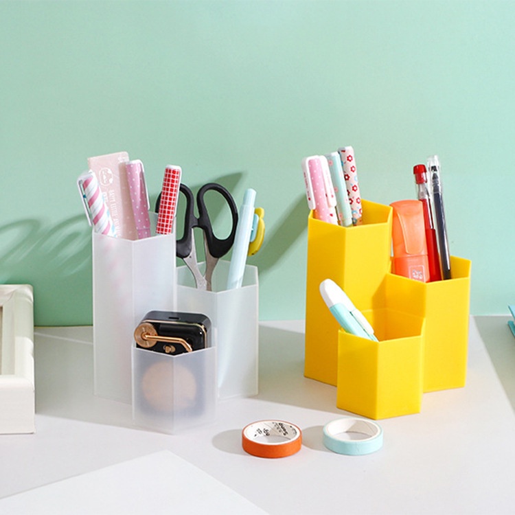 Giá Đỡ Bút Hình Lục Giác Sức Chứa Lớn Đa Năng Có 5 Màu Tiện Dụng