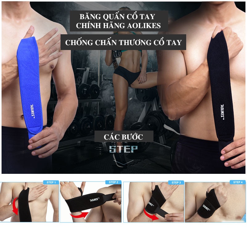 Quấn cổ tay bảo vệ hỗ trợ nẹp xương ống khớp cổ tay Aolikes pressure adjustable wrist support MG16