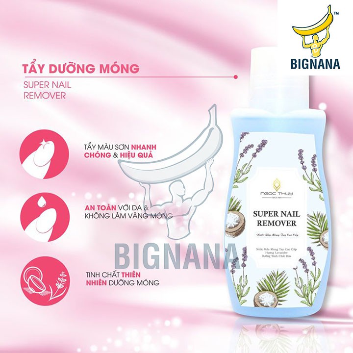 Nước Rửa Móng Tay, Aceton Cao Cấp, Có Vitamin Không Làm Khô Da Vàng Móng, Chai 125ml