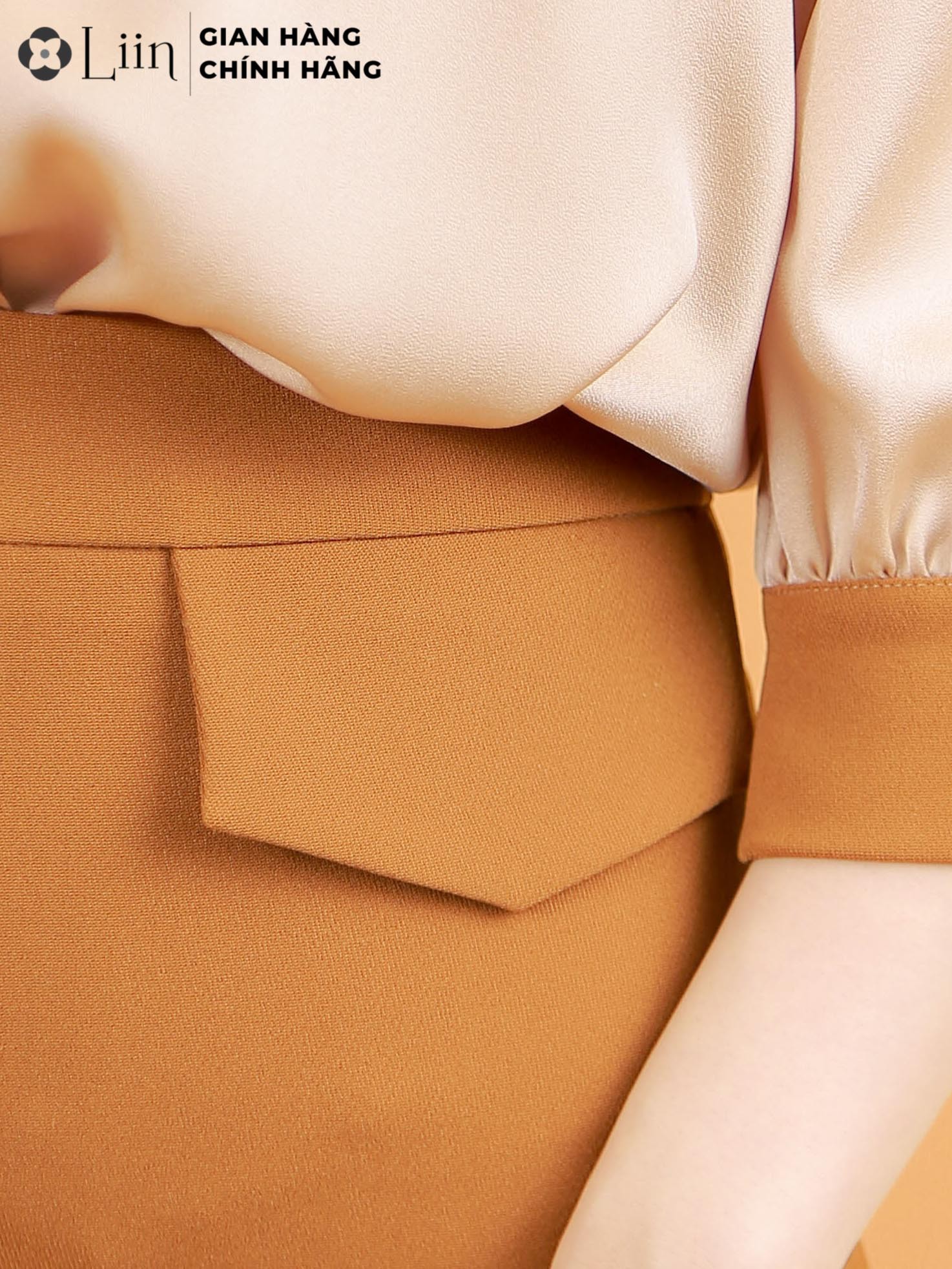 [Mã WABRM50 giảm 15% đơn 99k] Chân váy xẻ nữ Linbi màu nâu, kiểu dáng công sở thanh lịch liin clothing J4164 | BigBuy360 - bigbuy360.vn