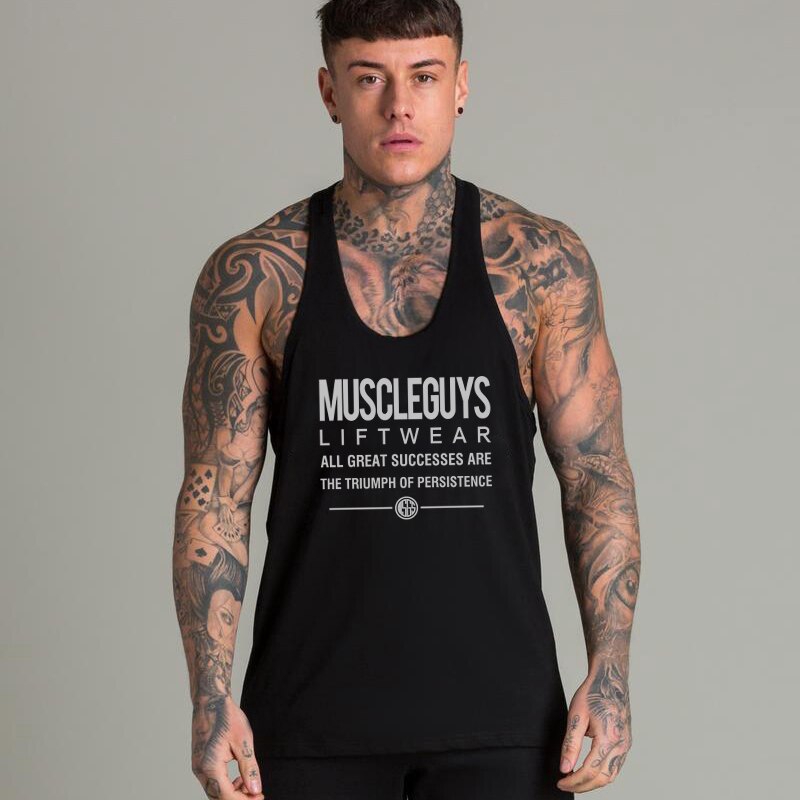 Gyms Sport Vest Singlet Solid Cotton Muscle Undershirt Clothing Bodybuilding Tank Tops Men Fitness Sleeveless Shirt