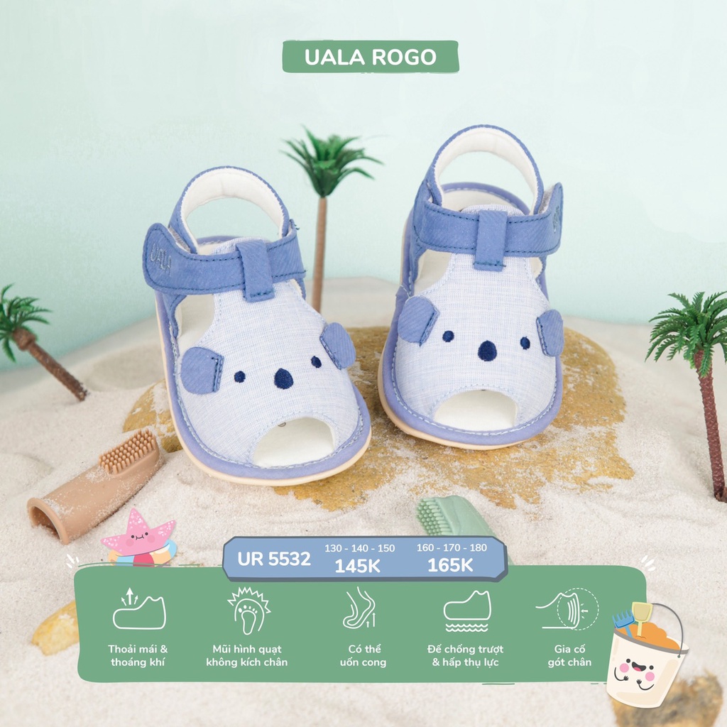 UALA ROGO - Giày tập đi bé gái, bé trai cún 2 tai chuẩn y khoa đế cao su non chống trơn trượt siêu mềm nhẹ
