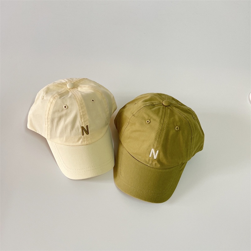 Mũ Lưỡi Trai Chống Nắng Nhanh Khô Màu Trơn In Chữ N Thiết Kế Đơn Giản Thời Trang Cho Bé