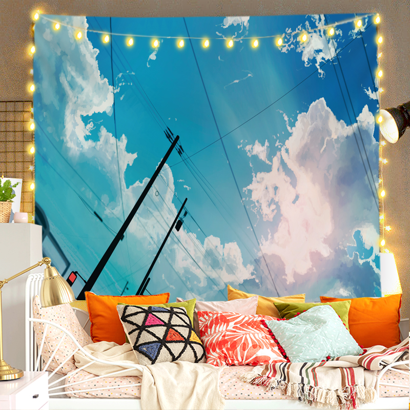 Anime cảnh treo vải trang trí bầu trời treo tranh trang trí phòng cho thuê phòng trang trí vải nền ảnh nền vải nền trực tiếp nền treo tranh treo thảm-0
