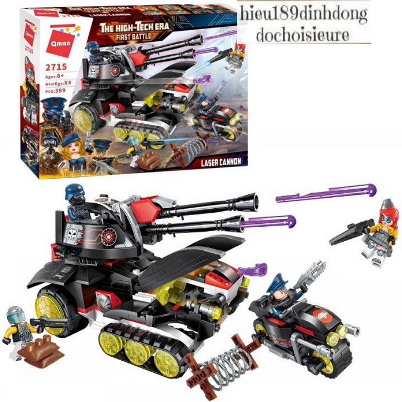Lắp ráp xếp hình qman 2715 : xe Tank