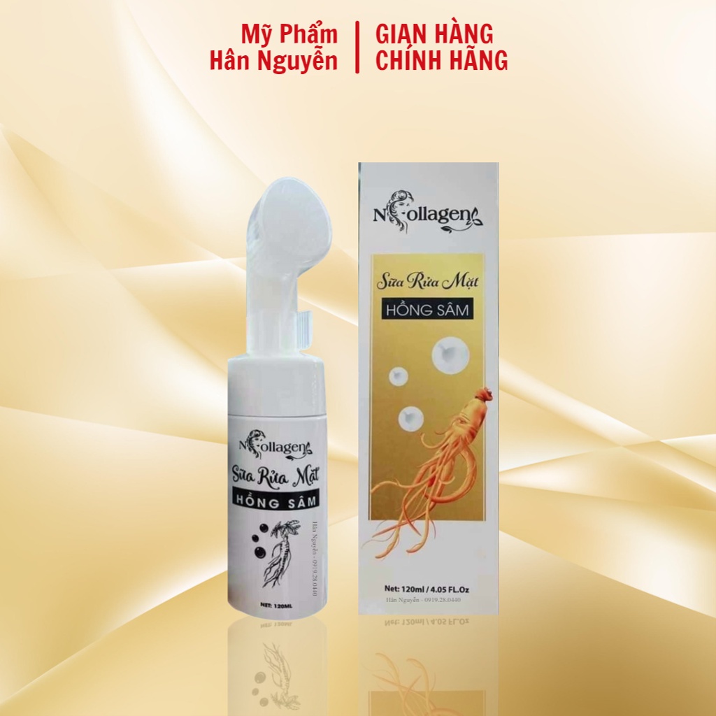 Sữa rửa mặt hồng sâm giúp làm sạch sâu và giữ ẩm da Ncollagen Hân Nguyễn 120ml 8938518571991