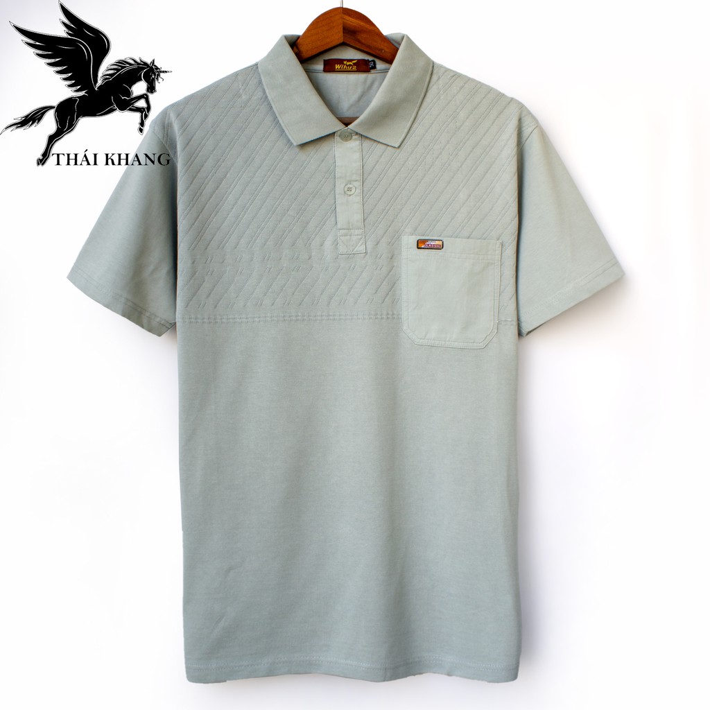 Áo thun nam có cổ trung niên cao cấp NHẬP KHẨU vải cotton 100% loại áo thun nam ngắn tay họa tiết sọc chéo-trơn TQC2 | BigBuy360 - bigbuy360.vn