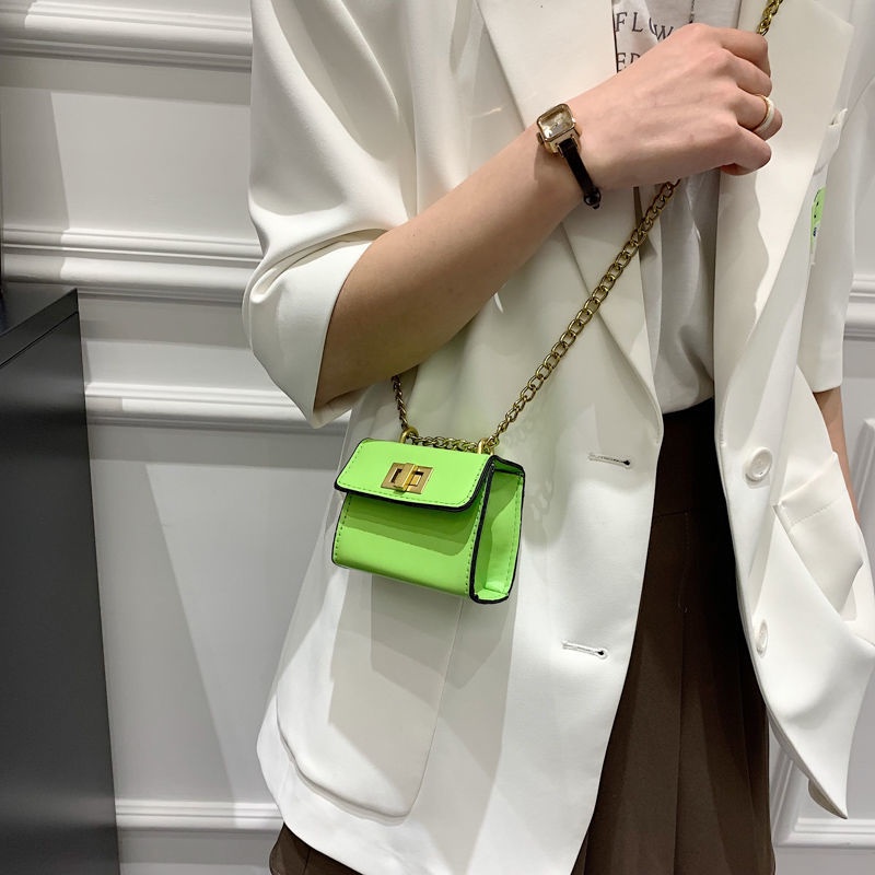 Túi đeo chéo nữ mini dây xích túi hộp vuông hàn quốc túi ví