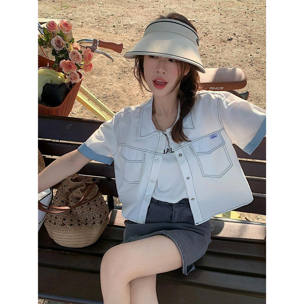 「 WELOVE1 」Áo Thun Polo Ngắn Tay Dáng Rộng Nhiều Màu Sắc Thời Trang Mùa Hè Phong Cách Hàn Quốc Dành Cho Nữ