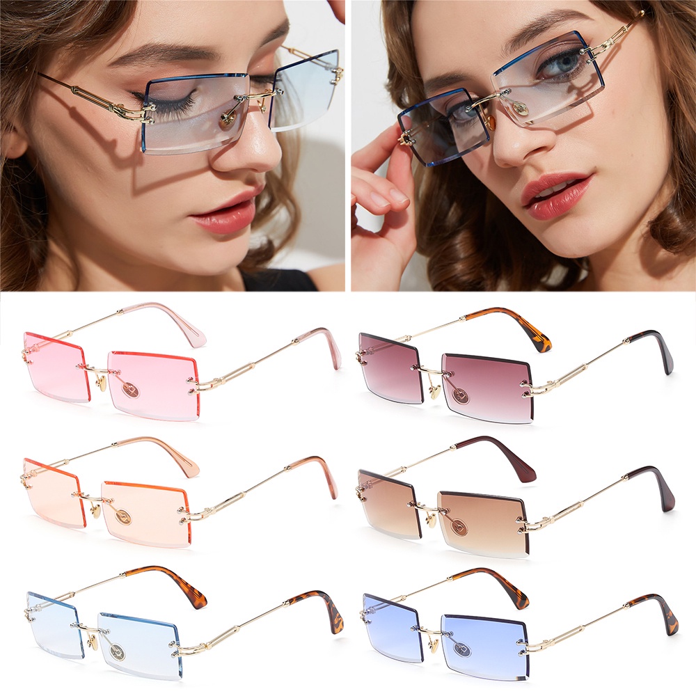 Kính râm MIHAN1 hình chữ nhật không gọng chống tia uv 400 trọng lượng nhẹ cho nam và nữ