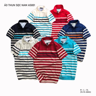 Áo thun nam sọc ngang gồm 7 màu (size M->XL) 001