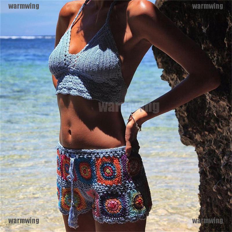 Áo Lót Dệt Kim Phối Ren Quyến Rũ Thời Trang Đi Biển Cho Nữ