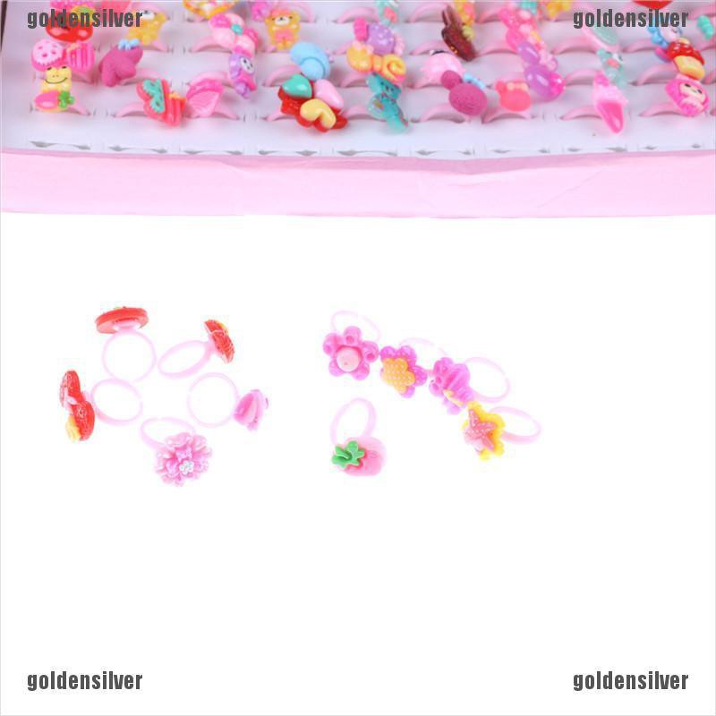 Bộ 10 Nhẫn Nhựa Hoạt Hình Dễ Thương Cho Bé