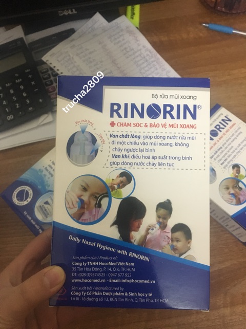 Bộ bình rửa mũi Rinorin kèm 10 gói muối