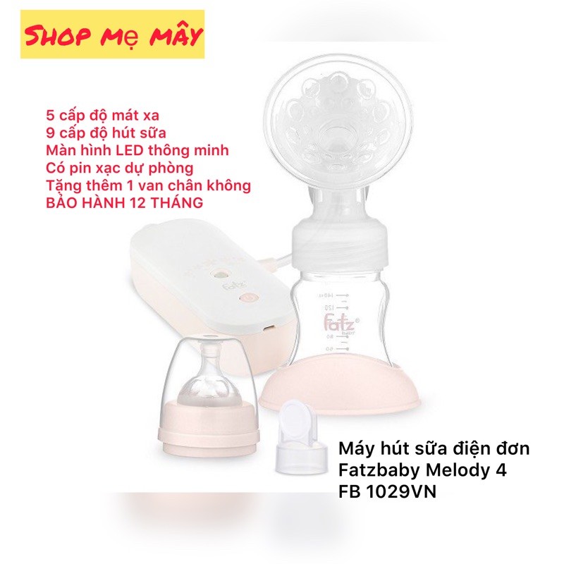 Máy hút sữa điện đơn Fatzbaby Melody 4 / FB1029VN Sản phẩm chính hãng đổi trả trong vòng 30 ngày