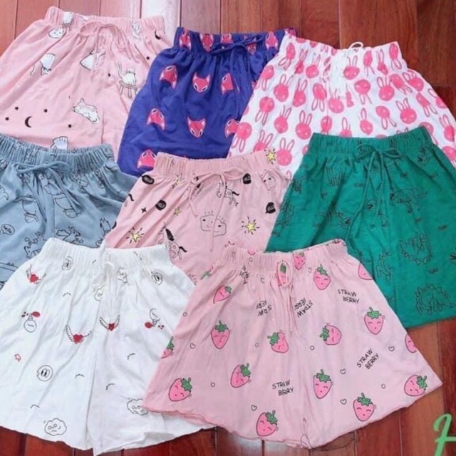 Quần đùi thái Hình Hoa xinh xắn , quần ngủ thái ống rộng