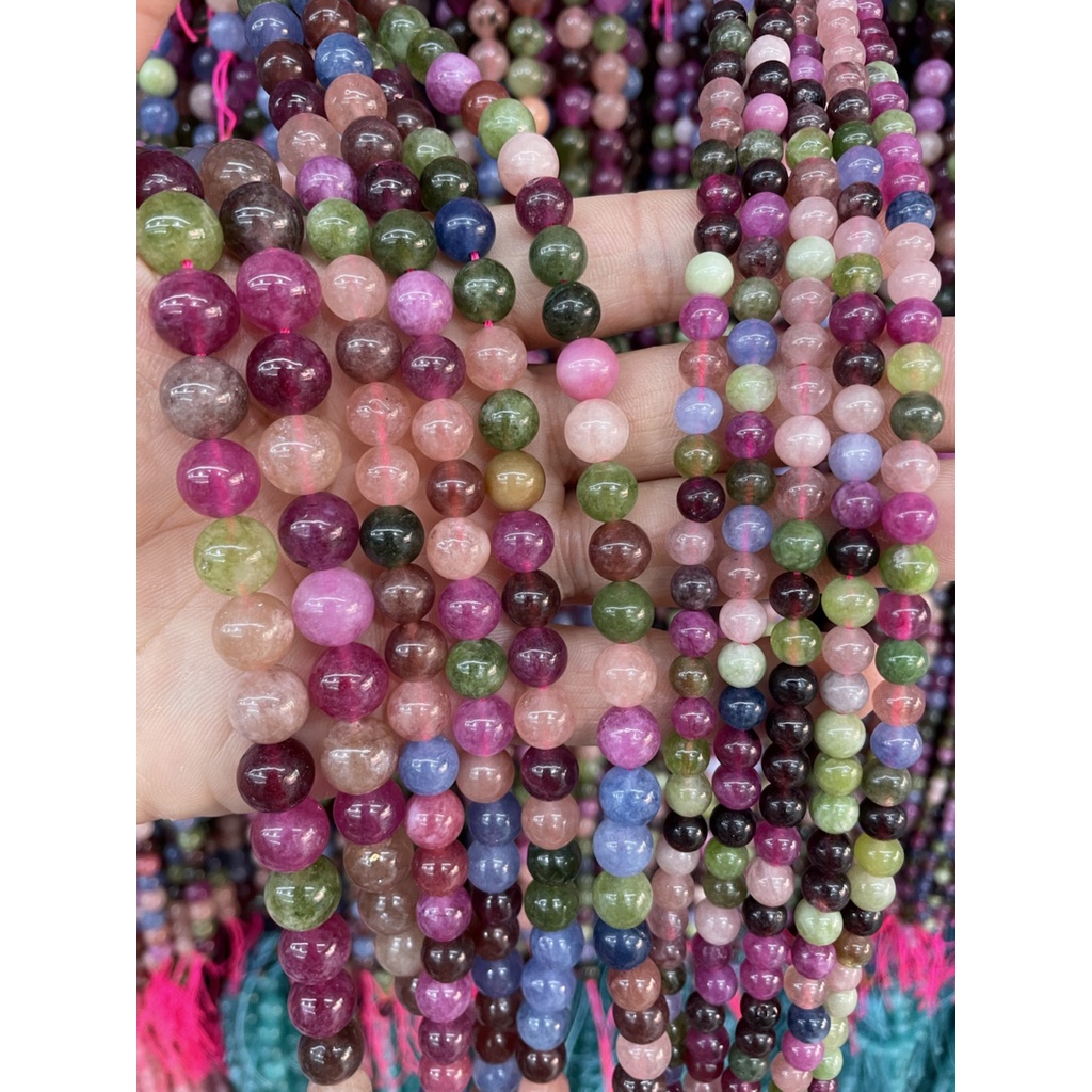 DIY Imitation Loose round beads tourmaline 6-10mm for making accessories