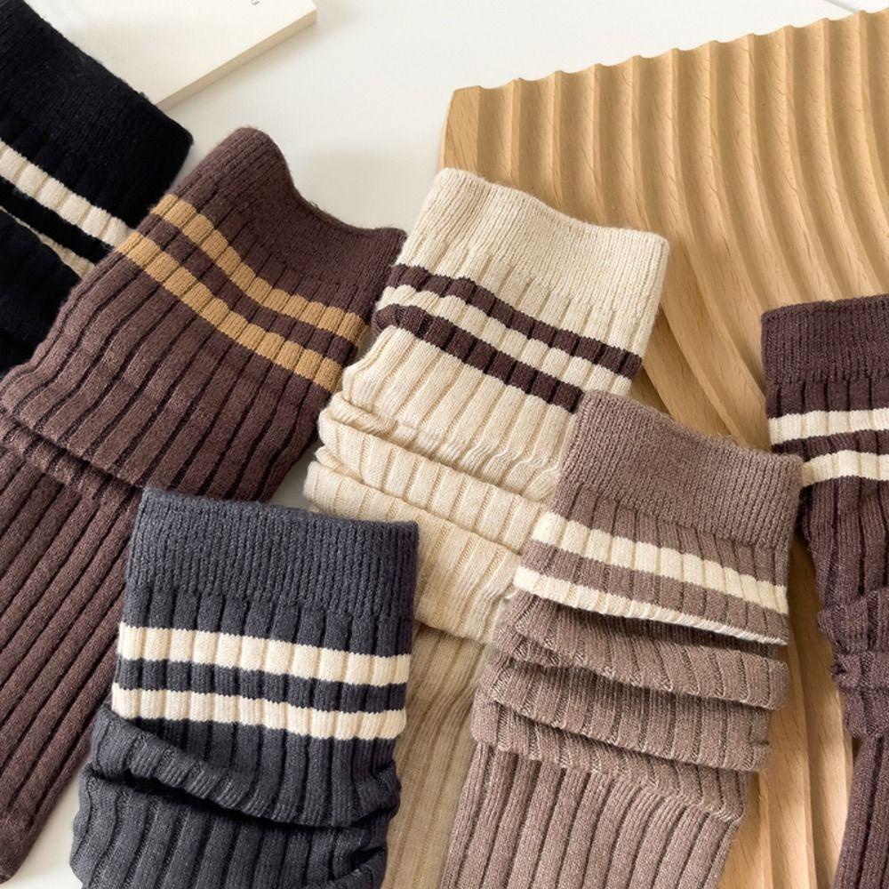 Vớ Cotton Dày Thoáng Khí Họa Tiết Kẻ Sọc Thời Trang Hàn Quốc