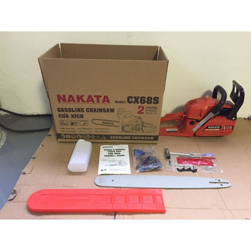 Máy cưa xăng-Máy cưa cắt gỗ chạy xăng NAKATA CX68S bảo hành 12 tháng