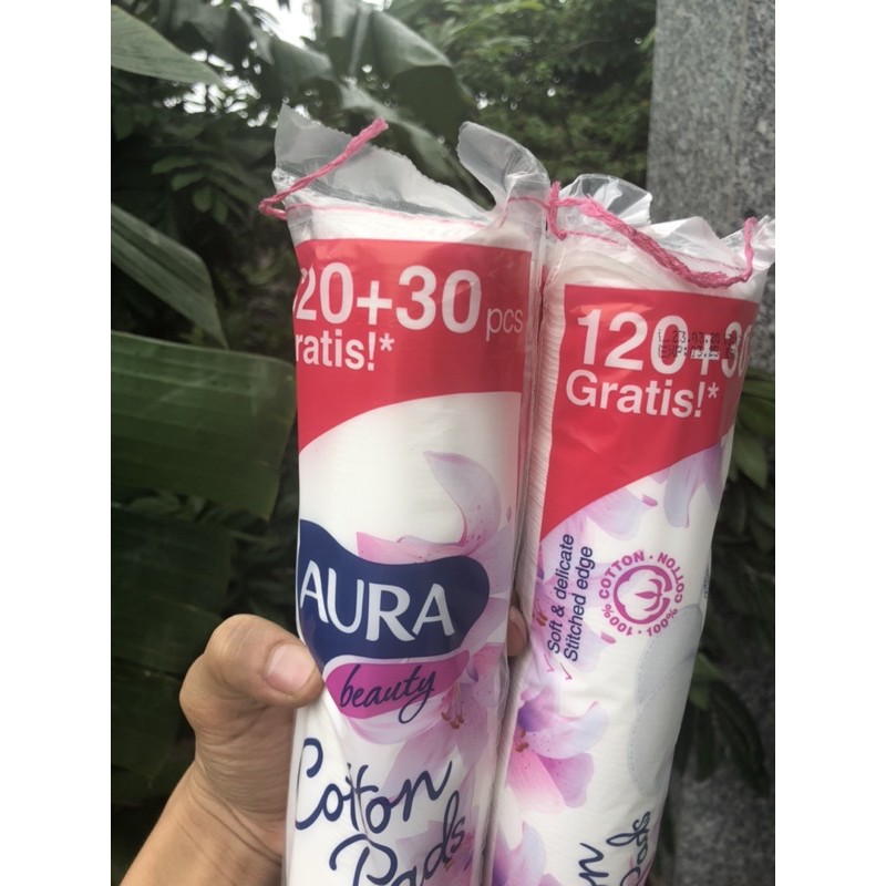 Bông Tẩy Trang Aura 150 miếng | BigBuy360 - bigbuy360.vn
