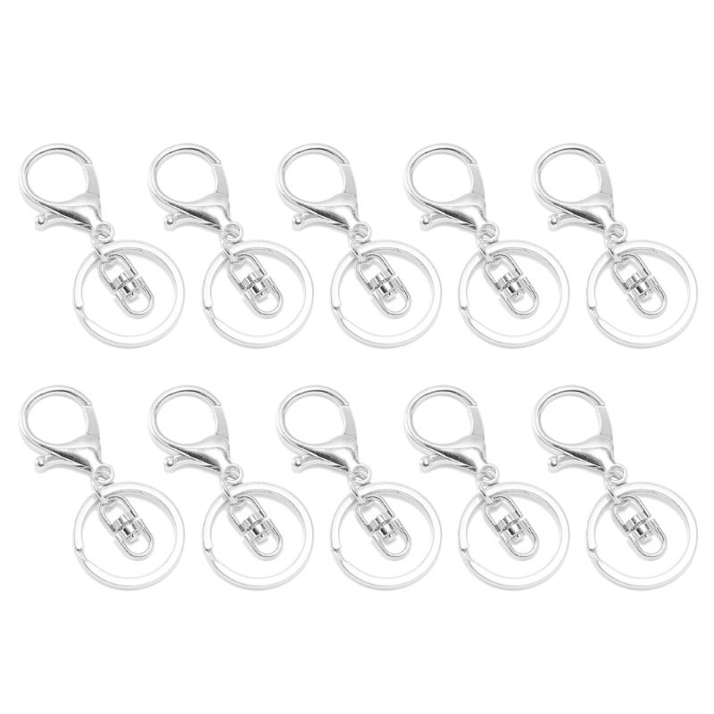 Set 10 móc khóa dạng càng cua bằng kim loại