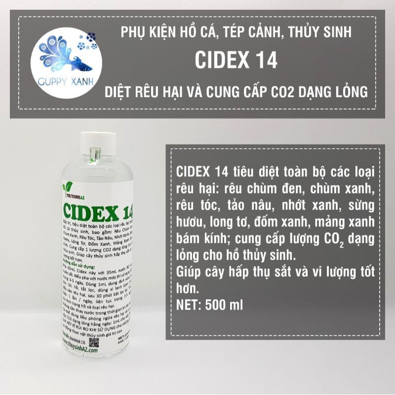 Dung dịch phòng rêu hại Cidex 14 nguyên chất - glutaraldehyde 2.6%