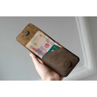 Ví Sen 3 Da Bò Sáp 100% Handmade – 02