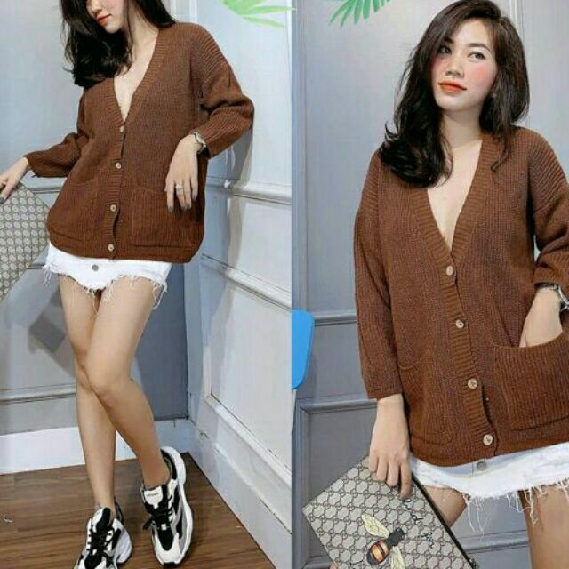 ÁO KHOÁC LEN CADIGAN / CARDIGAN KHUY GỖ