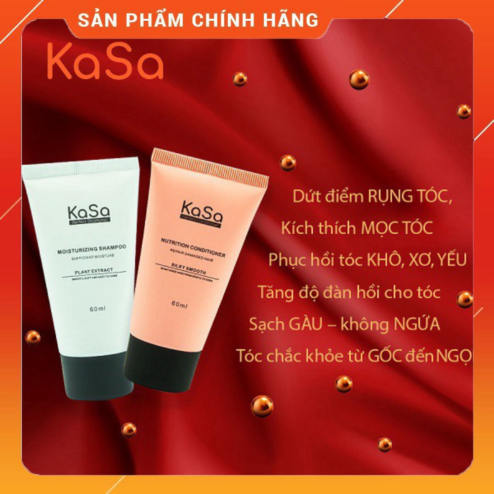 [ HOT SALES ]  Dầu gội xả phục hồi chống rụng, kích thích mọc tóc KaSa 60mlx2 - S001