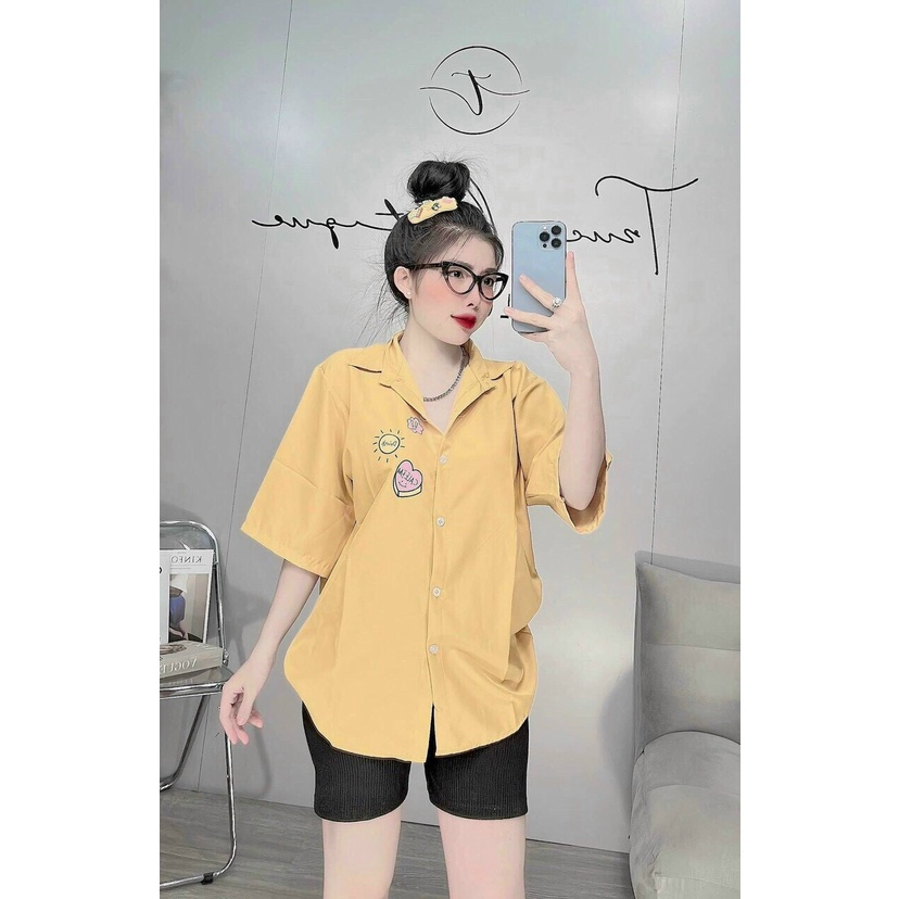 sét bộ quần ngố phối áo sơ mi in ngắn tay hot