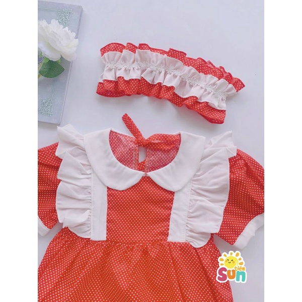 𝗧𝗮̣̆𝗻𝗴 𝘁𝘂𝗿𝗯𝗮𝗻 𝘃𝗮̀ 𝗴𝗶𝗮̀𝘆 𝘃𝗮̉𝗶 Body cho bé gái size 4-12kg  Vải thô hoa mềm mát